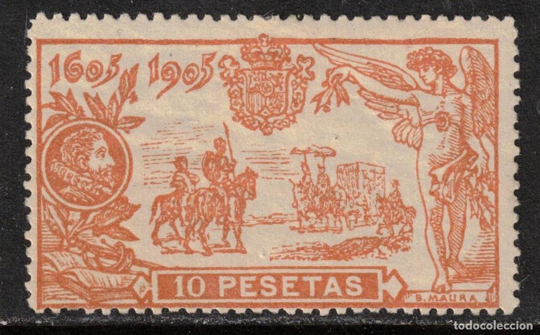 Sellos: ESPA&Ntilde;A - QUIJOTE * 266 - A&Ntilde;O 1905 - 10 PESETAS - MH
