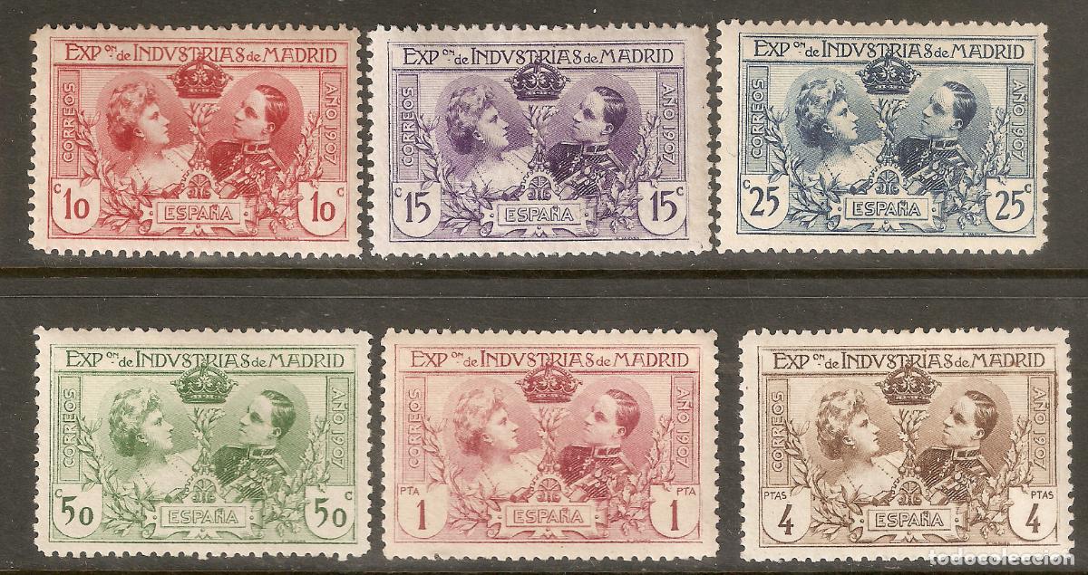 Stamps: 1907 EXPOSICION INDUSTRIAS DE MADRID EDIFIL SR 1/6* CON FIJASELLOS