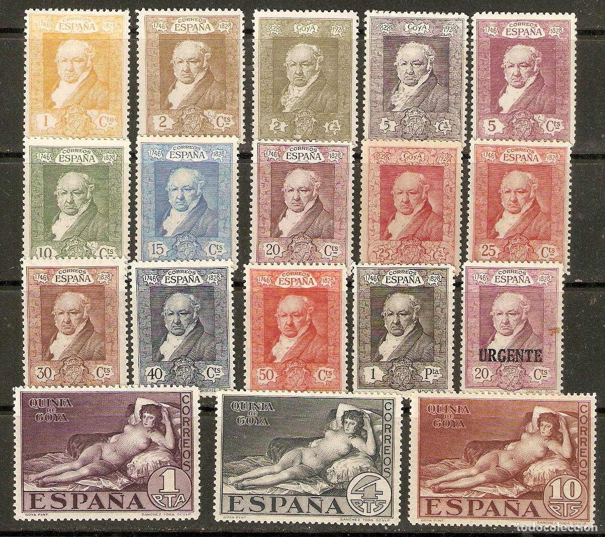 Stamps: 1930 QUINTA DE GOYA EDIFIL 499/6** SIN FIJASELLOS