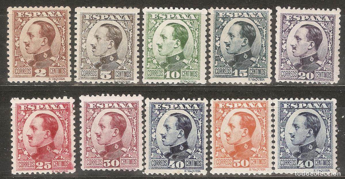 Stamps: 1930 ALFONSO XIII VAQUER DE PERFIL EDIFIL 490/8** SIN FIJASELLOS BIEN CENTRADOS CON 497A**
