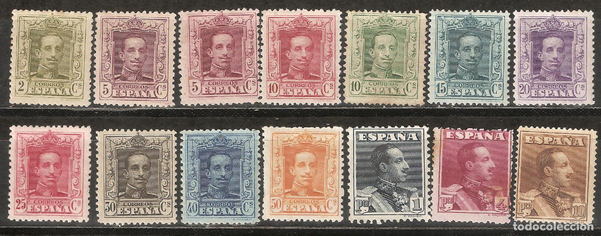 Stamps: 1922 ALFONSO XIII VAQUER EDIFIL 310/323* CON FIJASELLOS