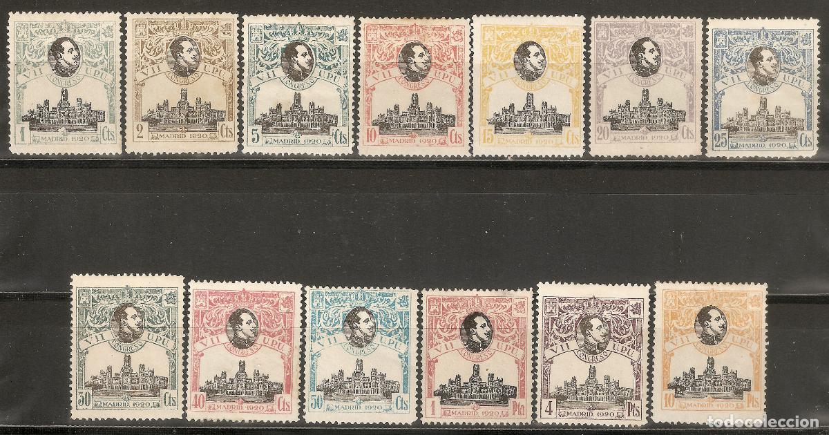 Stamps: 1920 CONGRESO DE LA UPU EDIFIL 297/9* CON FIJASELLOS