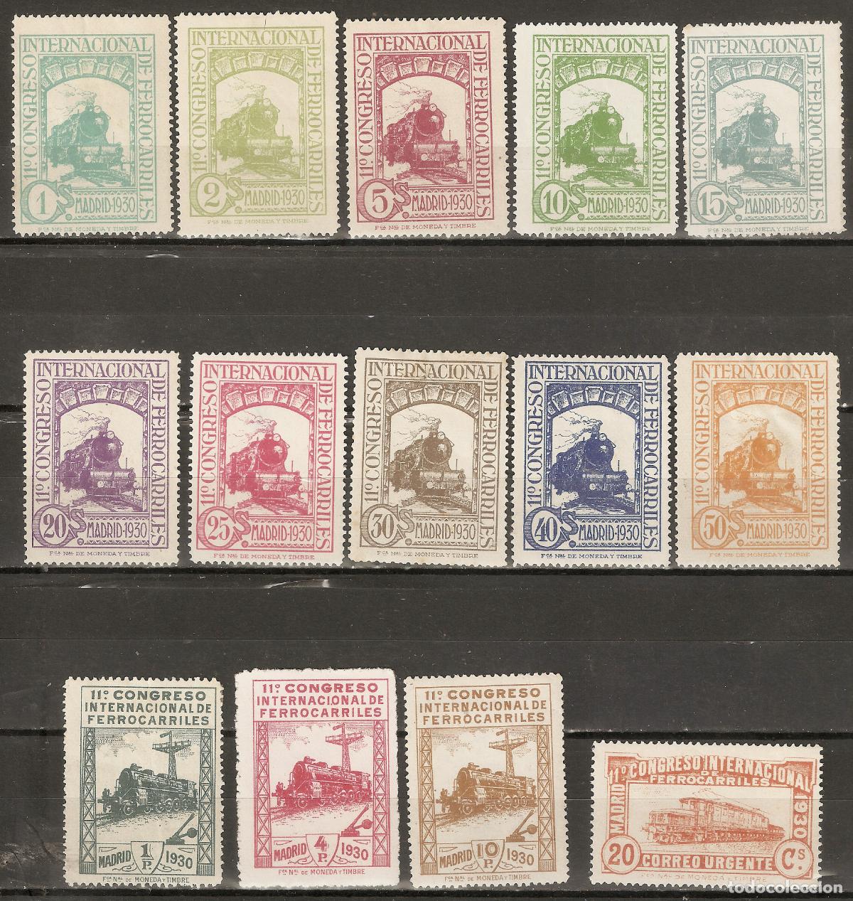 Francobolli: 1930 CONGRESO DE FERROCARRILES EDIFIL 469/2* CON FIJASELLOS BIEN CENTRADOS