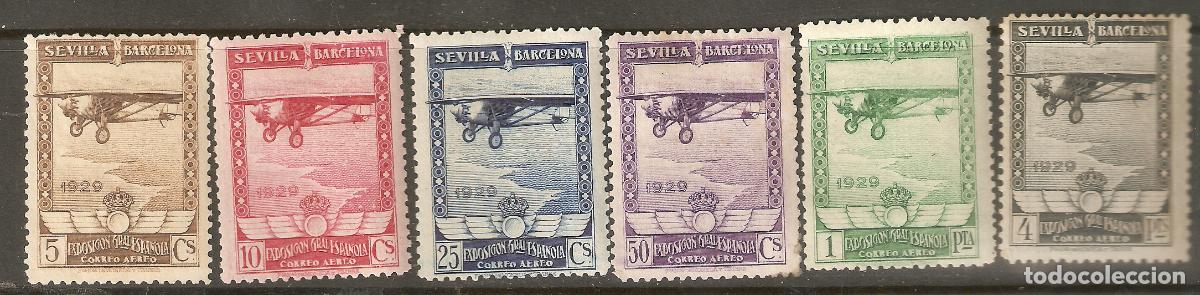 Stamps: 1929 EXPOSICIONES SEVILLA Y BARCELONA AEREA EDIFIL 448/3** SIN FIJASELLOS BIEN CENTRADOS