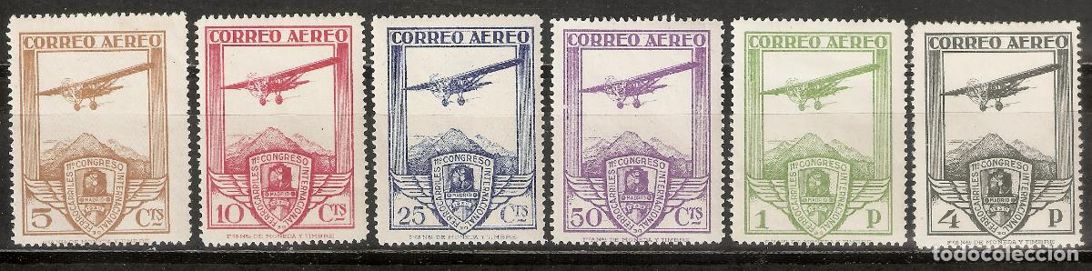 Stamps: 1930 CONGRESO FERROCARRILES EDIFIL 483/8* CON FIJASELLOS VALOR 300 &euro;