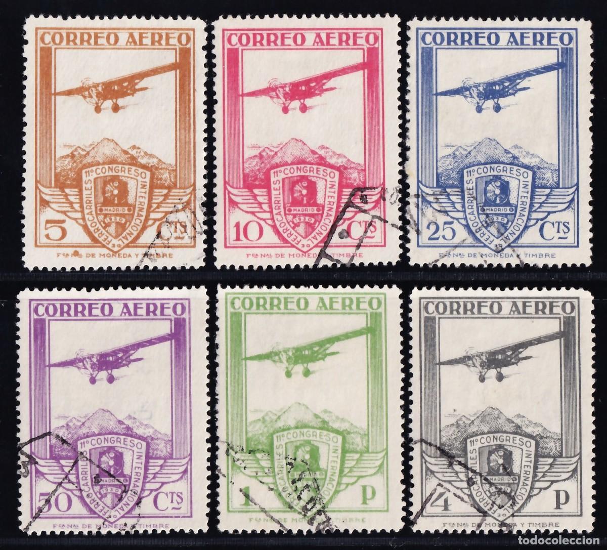 Briefmarken: ESPA&Ntilde;A, 1930 EDIFIL N&ordm; 483 / 488, Congreso Internacional de Ferrocarriles,