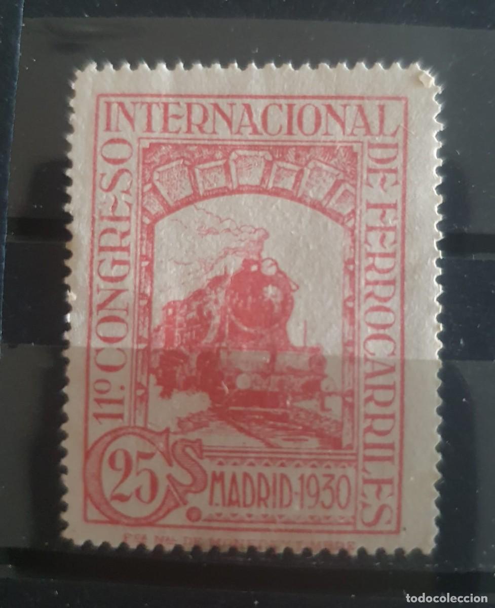 Stamps: EDIFIL 475 * FERROCARRILES 25 CENTIMOS ROSA ESPA&Ntilde;A 1930