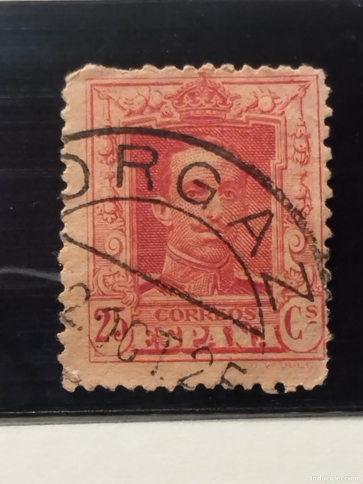 Francobolli: JT - ESPA&Ntilde;A - EDIFIL 317. FECHADOR NEGRO DE ORGAZ. TOLEDO. LUJO Y MUY RARO