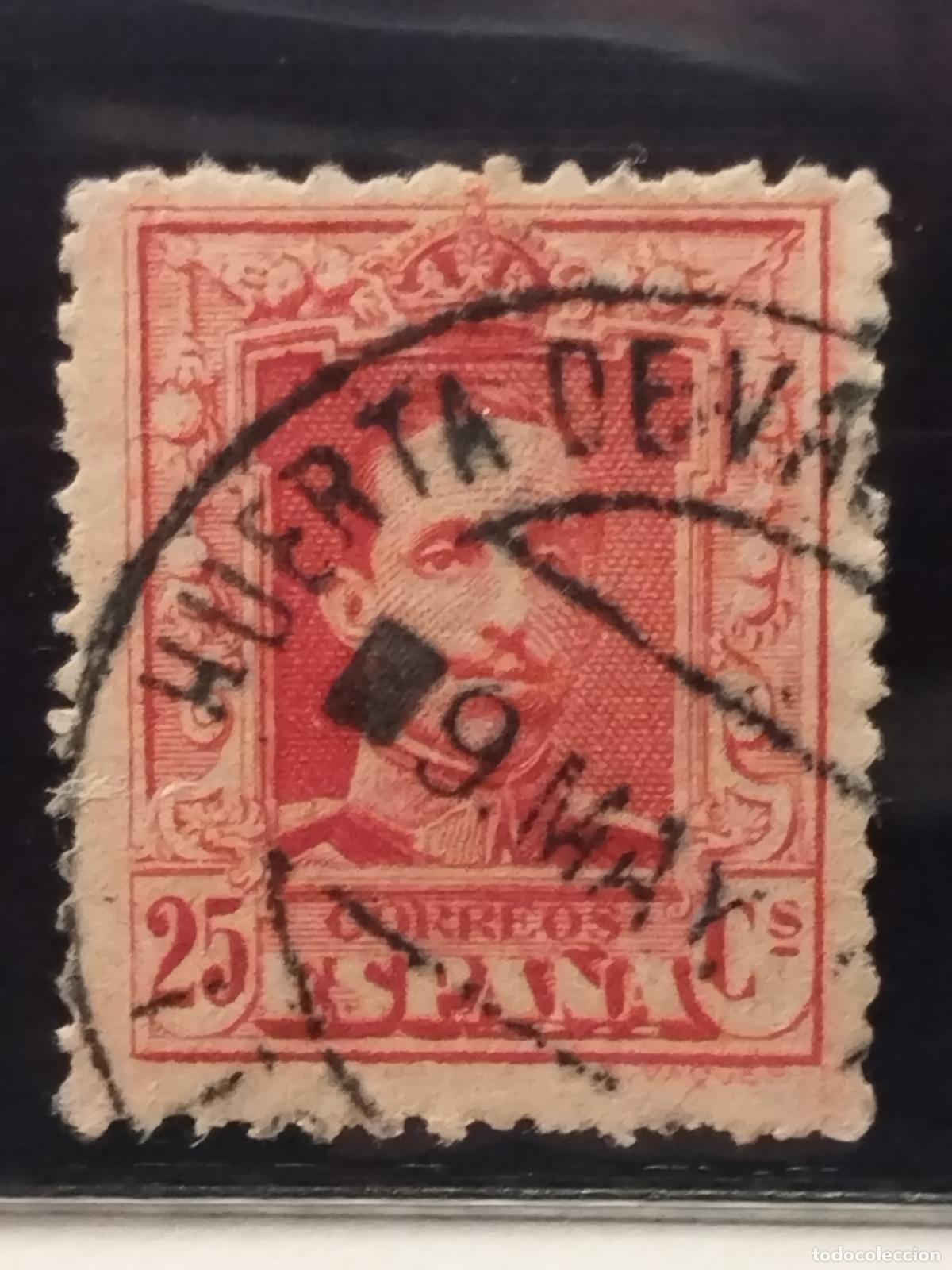 Francobolli: JT - ESPA&Ntilde;A - EDIFIL 317. FECHADOR NEGRO DE HUERTA DE VALDECARABANOS. TOLEDO. MUY RARO