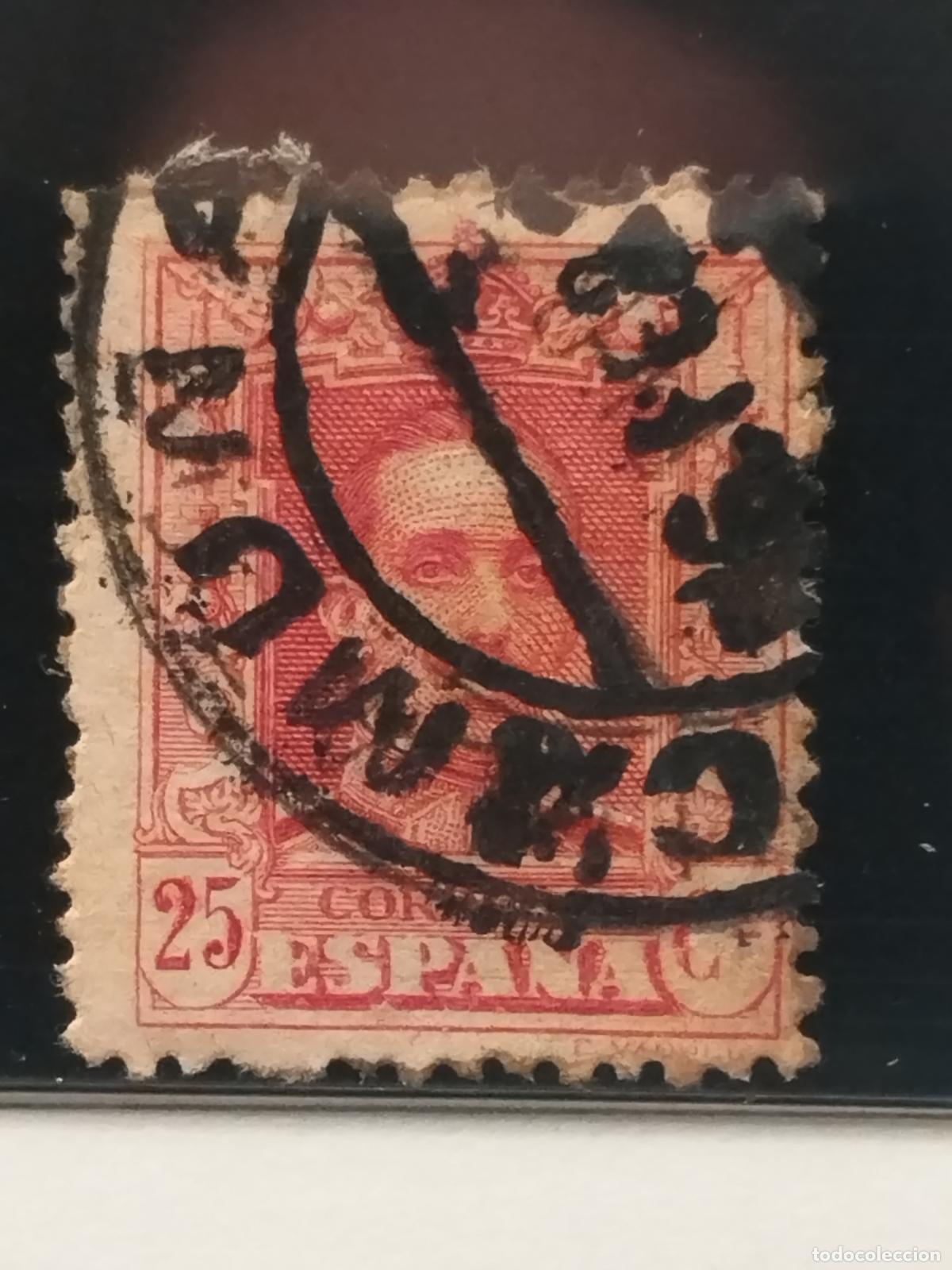 Francobolli: JT - ESPA&Ntilde;A - EDIFIL 317. FECHADOR NEGRO DE CAMU&Ntilde;AS. TOLEDO. MUY BONITO Y RARO
