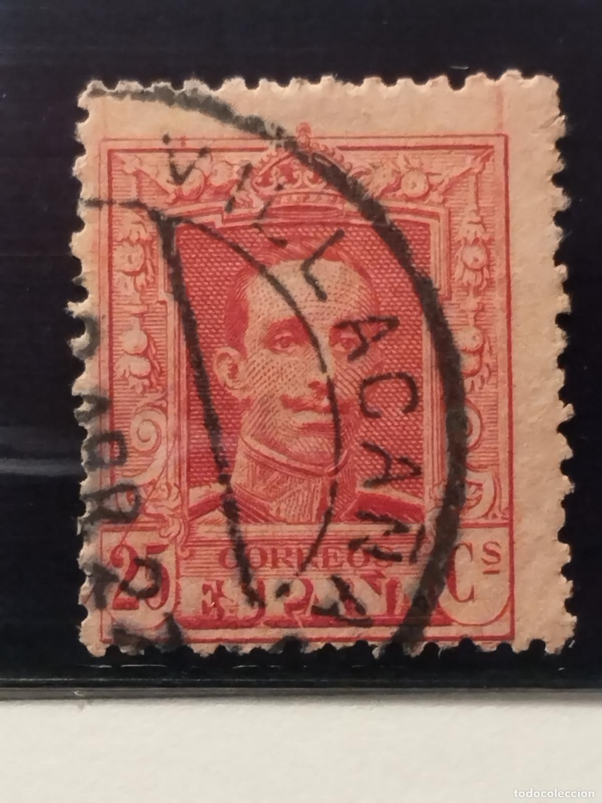 Sellos: JT - ESPA&Ntilde;A - EDIFIL 317. FECHADOR NEGRO DE VILLACA&Ntilde;AS. TOLEDO. MUY BONITO