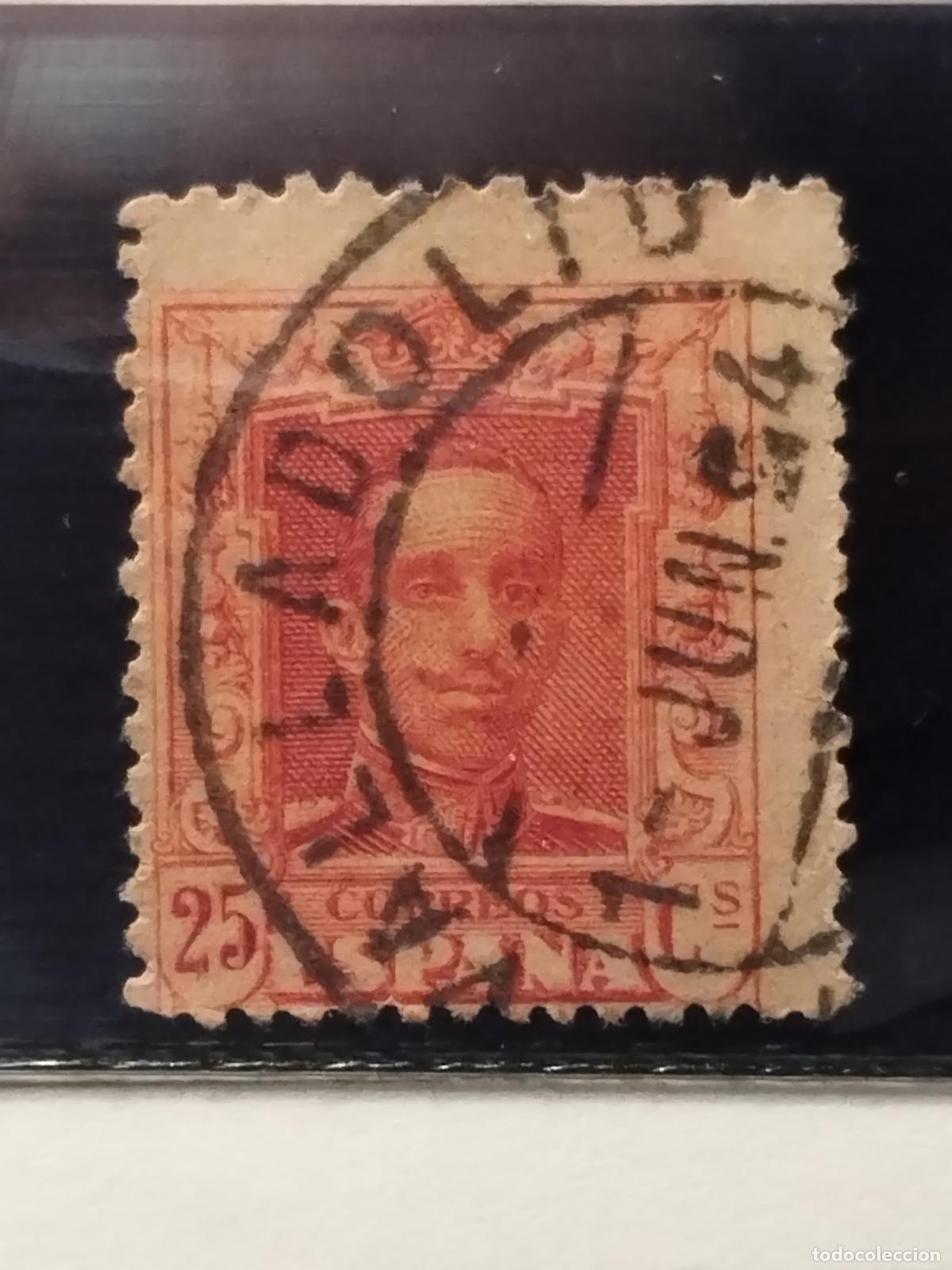 Sellos: JT - ESPA&Ntilde;A - EDIFIL 317. FECHADOR NEGRO DE VALLADOLID. MUY BONITO