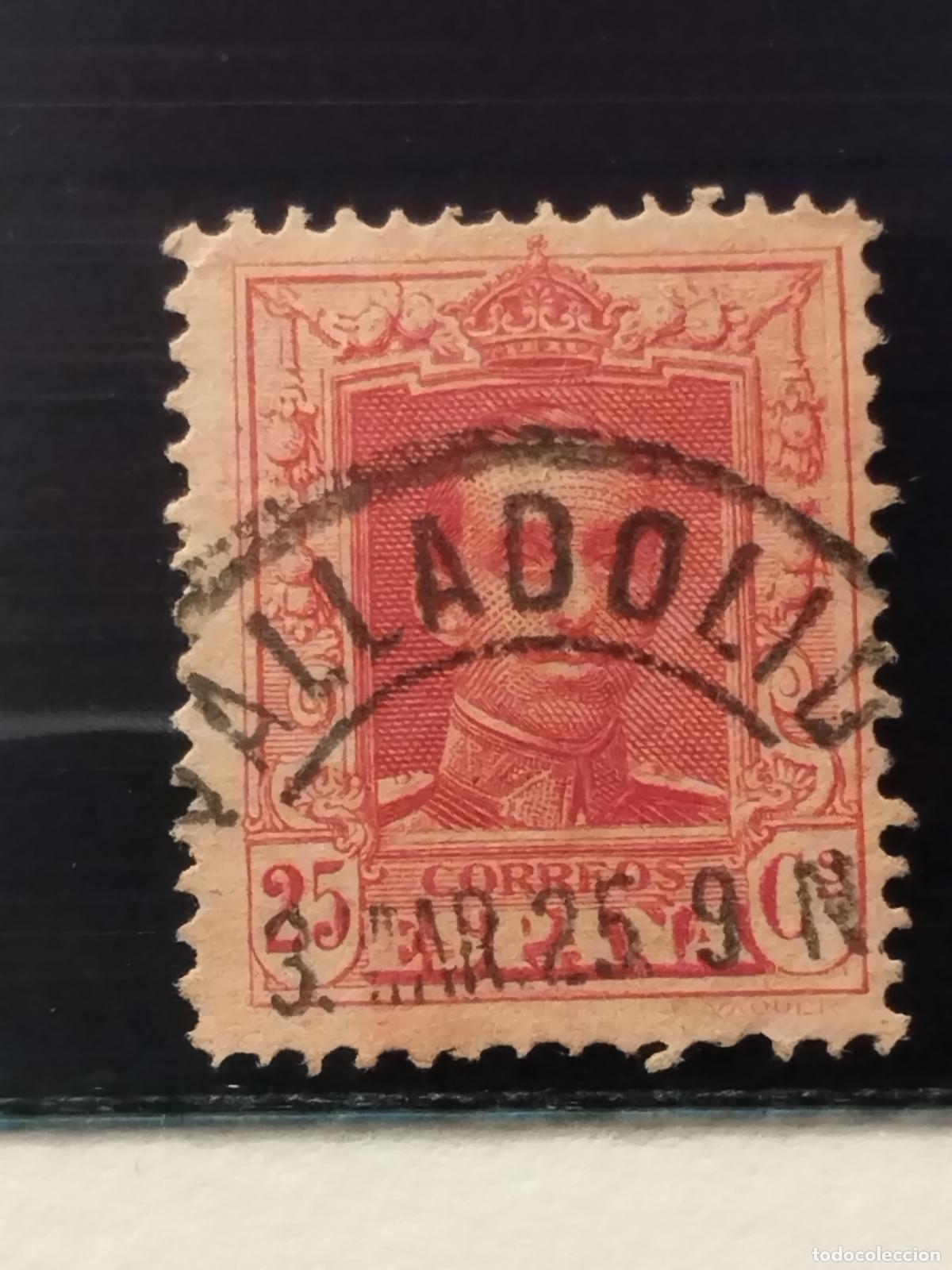 Sellos: JT - ESPA&Ntilde;A - EDIFIL 317. FECHADOR NEGRO DE VALLADOLID. MUY BONITO