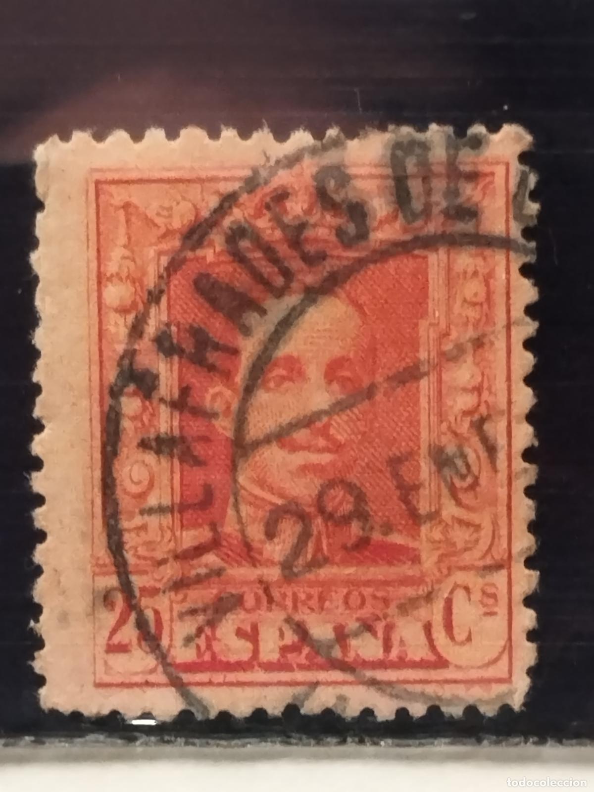 Sellos: JT - ESPA&Ntilde;A - EDIFIL 317. FECHADOR NEGRO DE VILLAFRADES DE CAMPOS. VALLADOLID. MUY BONITO Y RARO