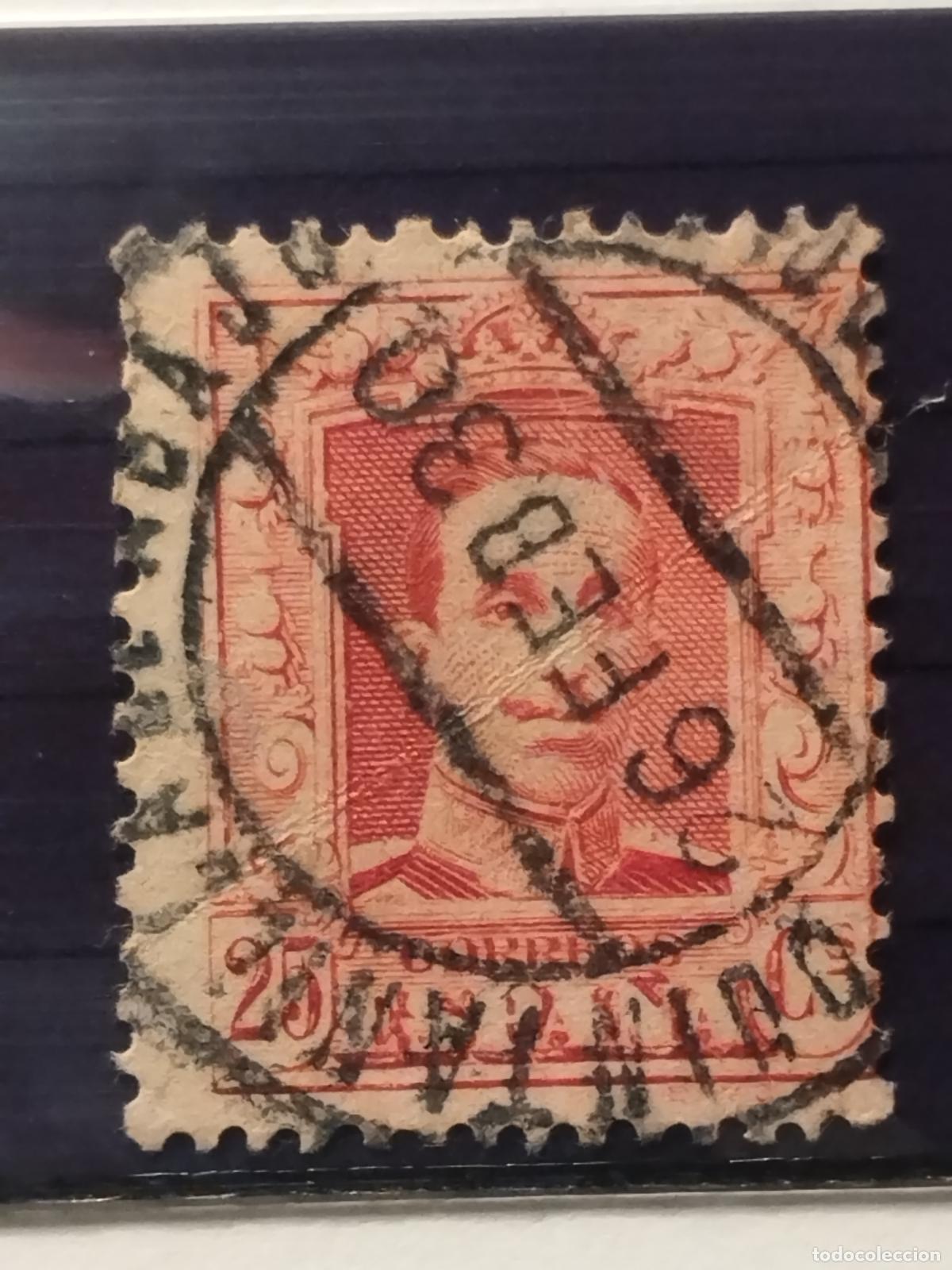Sellos: JT - ESPA&Ntilde;A - EDIFIL 317. FECHADOR NEGRO DE QUINTANILLA DE ABAJO. VALLADOLID. MUY BONITO Y RARISIMO