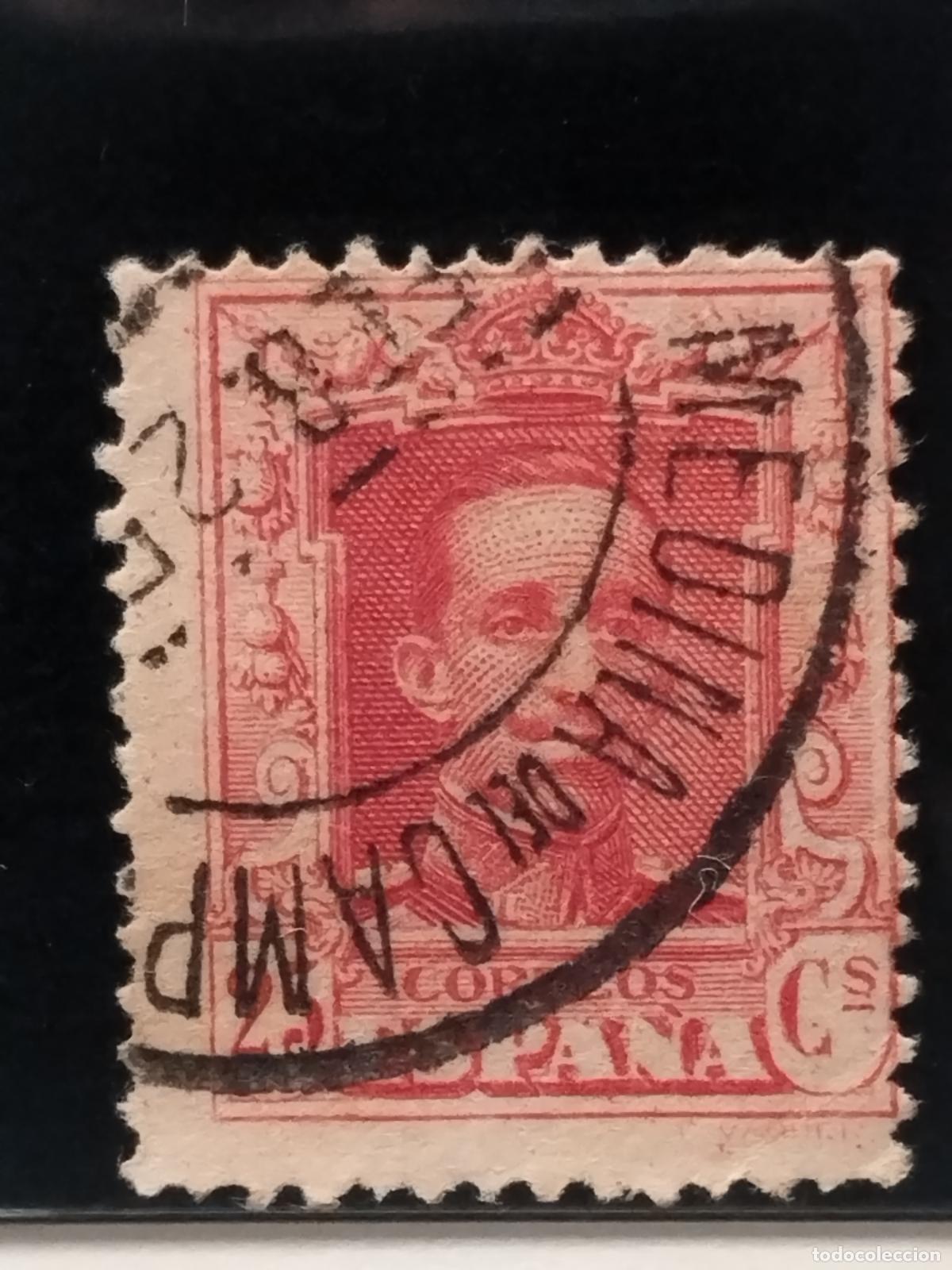 Sellos: JT - ESPA&Ntilde;A - EDIFIL 317. FECHADOR NEGRO DE MEDINA DEL CAMPO. VALLADOLID. MUY BONITO