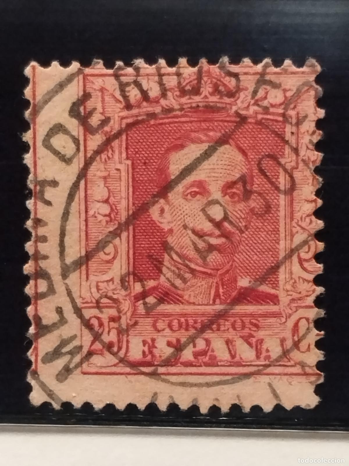Sellos: JT - ESPA&Ntilde;A - EDIFIL 317. FECHADOR NEGRO DE MEDINA DE RIOSECO. VALLADOLID. MUY BONITO Y RARO