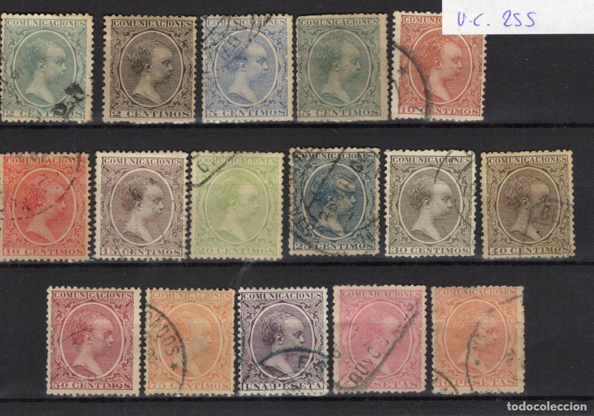 Sellos: PC523 Sellos Espa&ntilde;a a&ntilde;o 1889/1901 EDIFIL 213/228&ordm; sello original en usado SERIE COMPLETA v.c. 255 &euro;