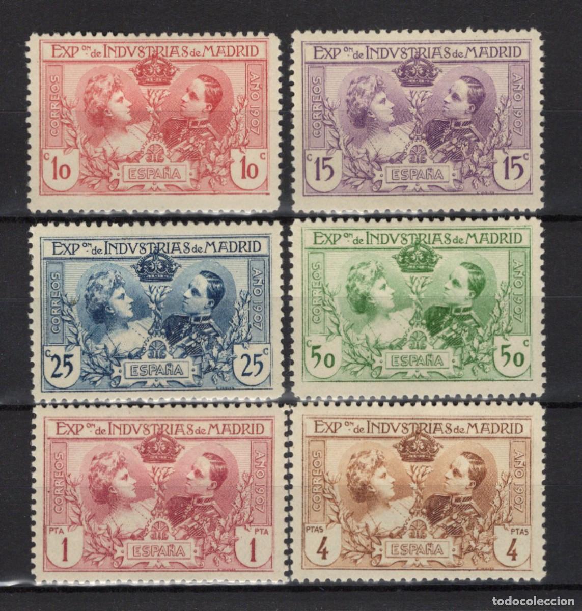 Stamps: PC531 Sellos Espa&ntilde;a a&ntilde;o 1907 EDIFIL SR1/SR6* sellos originales en NUEVO v.c. 80 &euro;