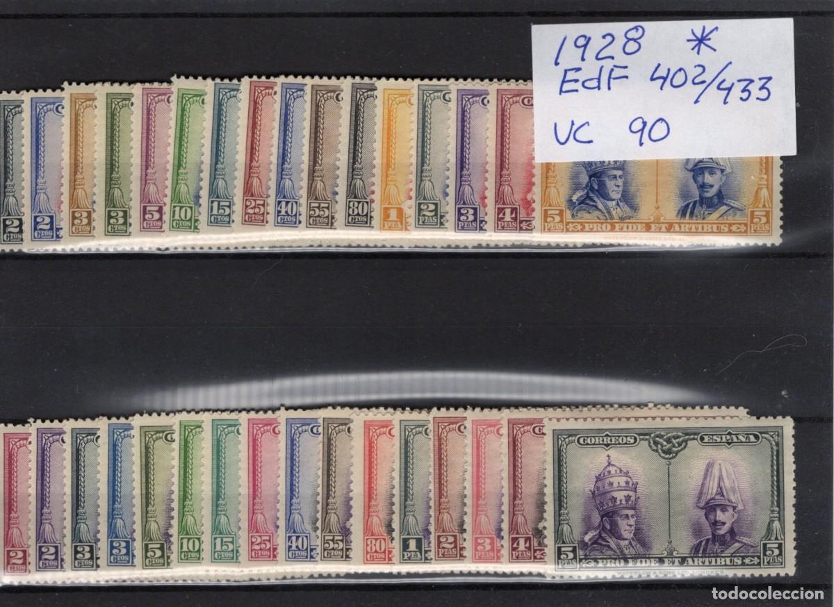 Stamps: PC551 Sellos Espa&ntilde;a a&ntilde;o 1928 EDIFIL 402/433* sellos originales en NUEVO v.c. 90 &euro;