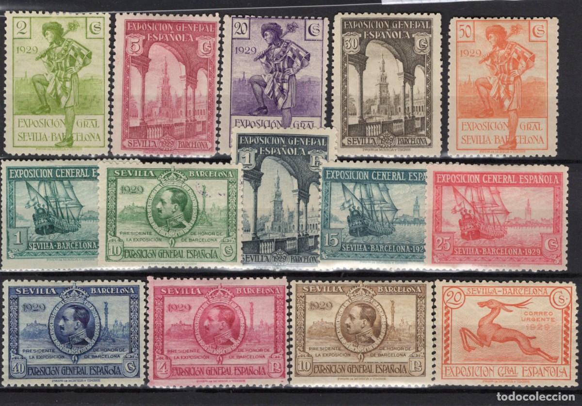 Stamps: PC552 Sellos Espa&ntilde;a a&ntilde;o 1929 EDIFIL 434/447* sellos originales en NUEVO v.c. 170 &euro;