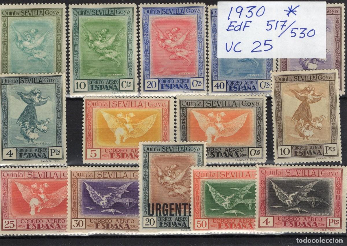 Stamps: PC562 Sellos Espa&ntilde;a a&ntilde;o 1930 EDIFIL 517/530* sellos originales en NUEVO v.c. 25 &euro;