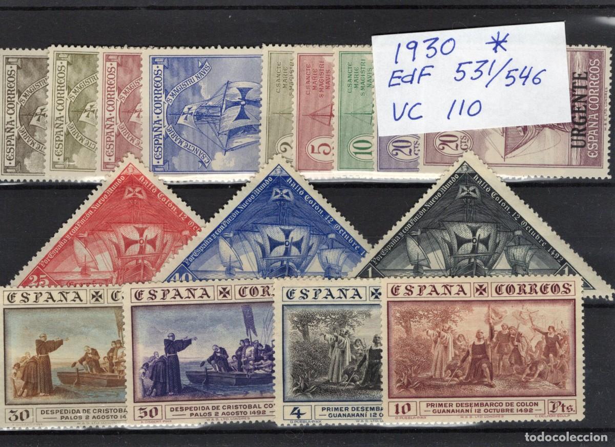 Stamps: PC563 Sellos Espa&ntilde;a a&ntilde;o 1930 EDIFIL 531/546* sellos originales en NUEVO v.c. 110 &euro;