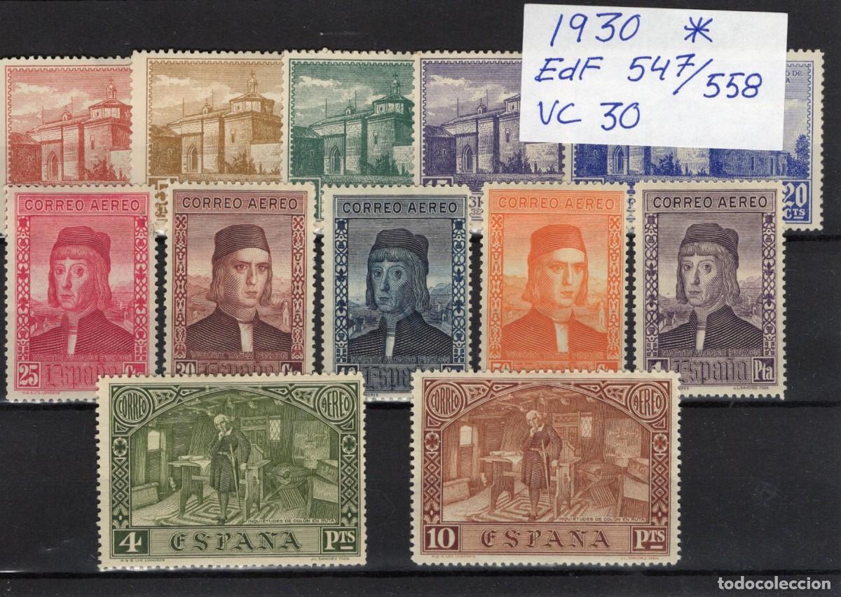 Stamps: PC564 Sellos Espa&ntilde;a a&ntilde;o 1930 EDIFIL 547/558* sellos originales en NUEVO v.c. 30 &euro;