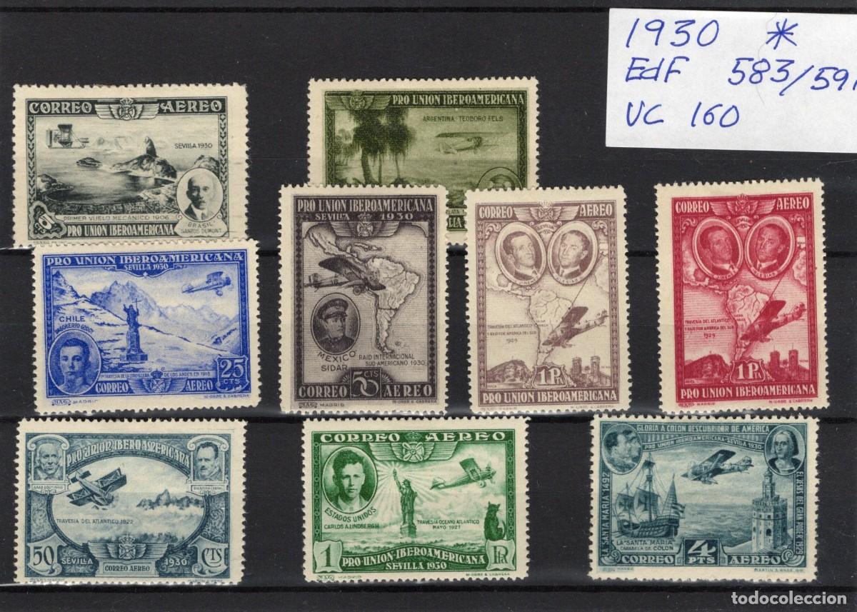 Stamps: PC567 Sellos Espa&ntilde;a a&ntilde;o 1930 EDIFIL 583/591* sellos originales en NUEVO v.c. 160 &euro;