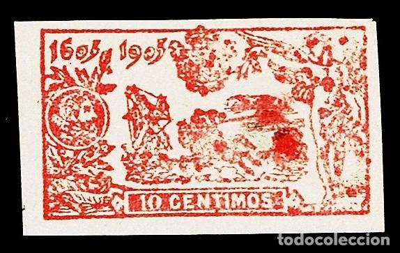Sellos: L7-7 QUIJOTE Edifil n&ordm; 258 Valor 10 cts Color ROJO - Falso Segui de &eacute;poca SIN DENTAR