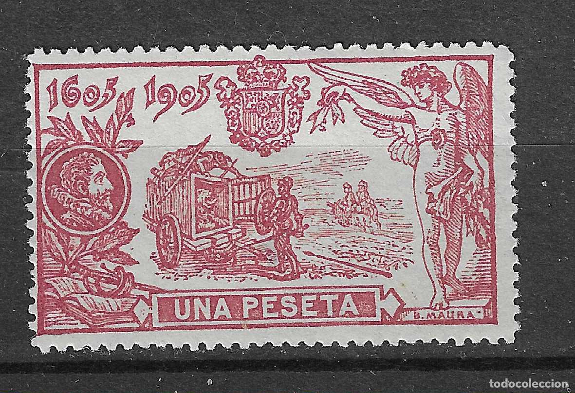 Sellos: 1905 QUIJOTE EDIFIL 264* CON FIJASELLOS BIEN CENTRADO
