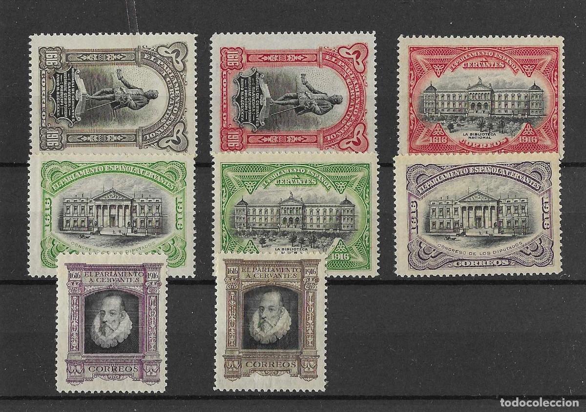 Sellos: Sellos de Espa&ntilde;a A&ntilde;o 1916 III Centenario de la muerte de Cervantes N&ordm; Edifil 11/18