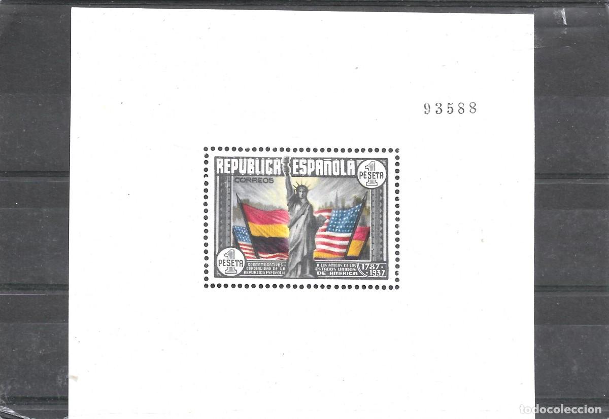 Sellos: Sellos de Espa&ntilde;a A&ntilde;o 1938 CL Constituci&oacute;n Estados Unidos Hojita Nueva* N&ordm; Edifil 764
