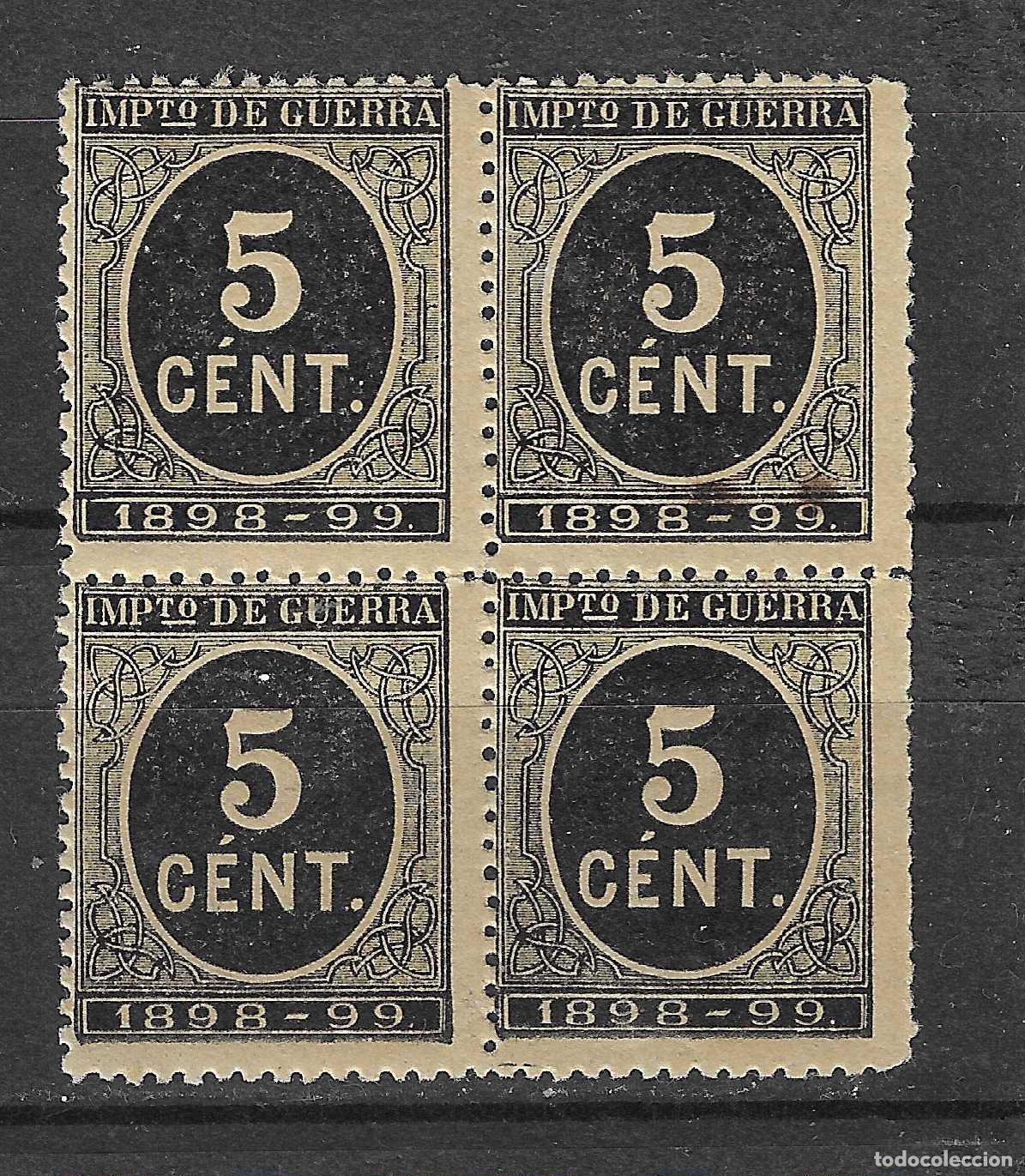Stamps: 1898 CIFRAS EDIFIL 236** SIN FIJASELLOS EN BLOQUE DE 4