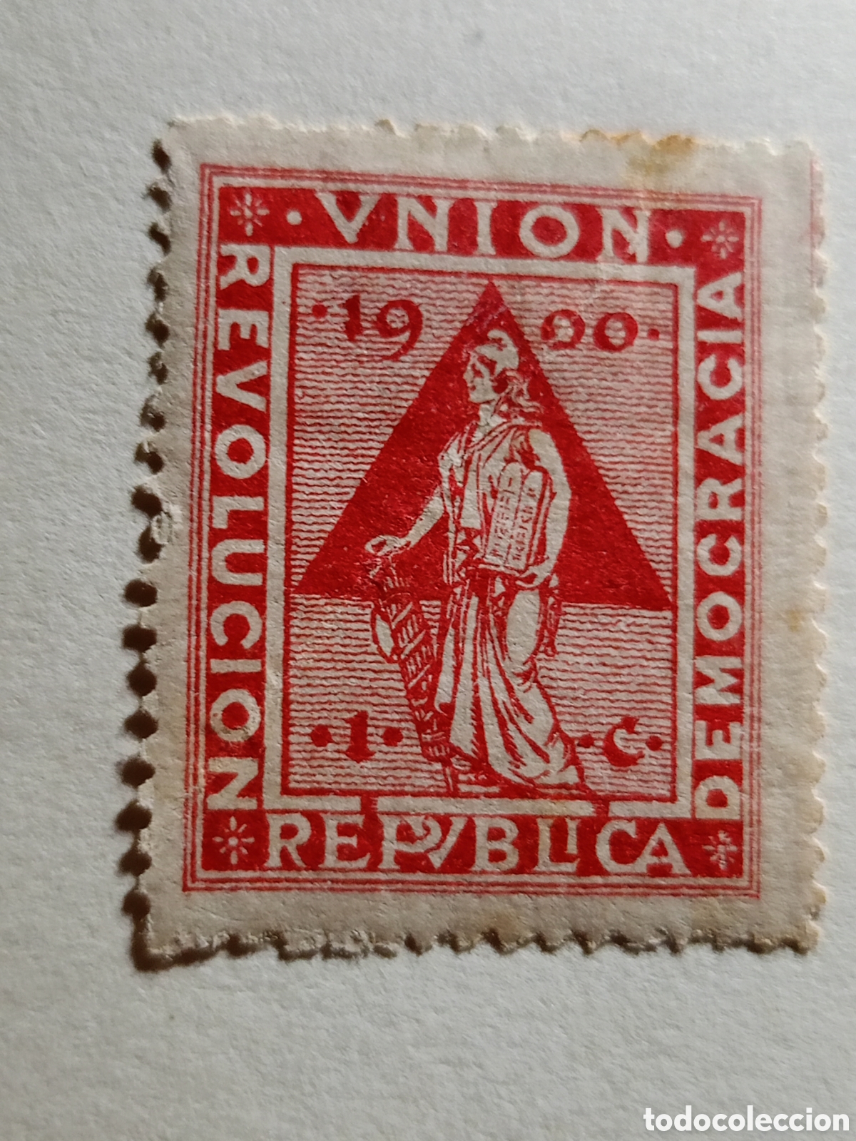 Francobolli: republica 1900 union democracia revolucion 1 centimo