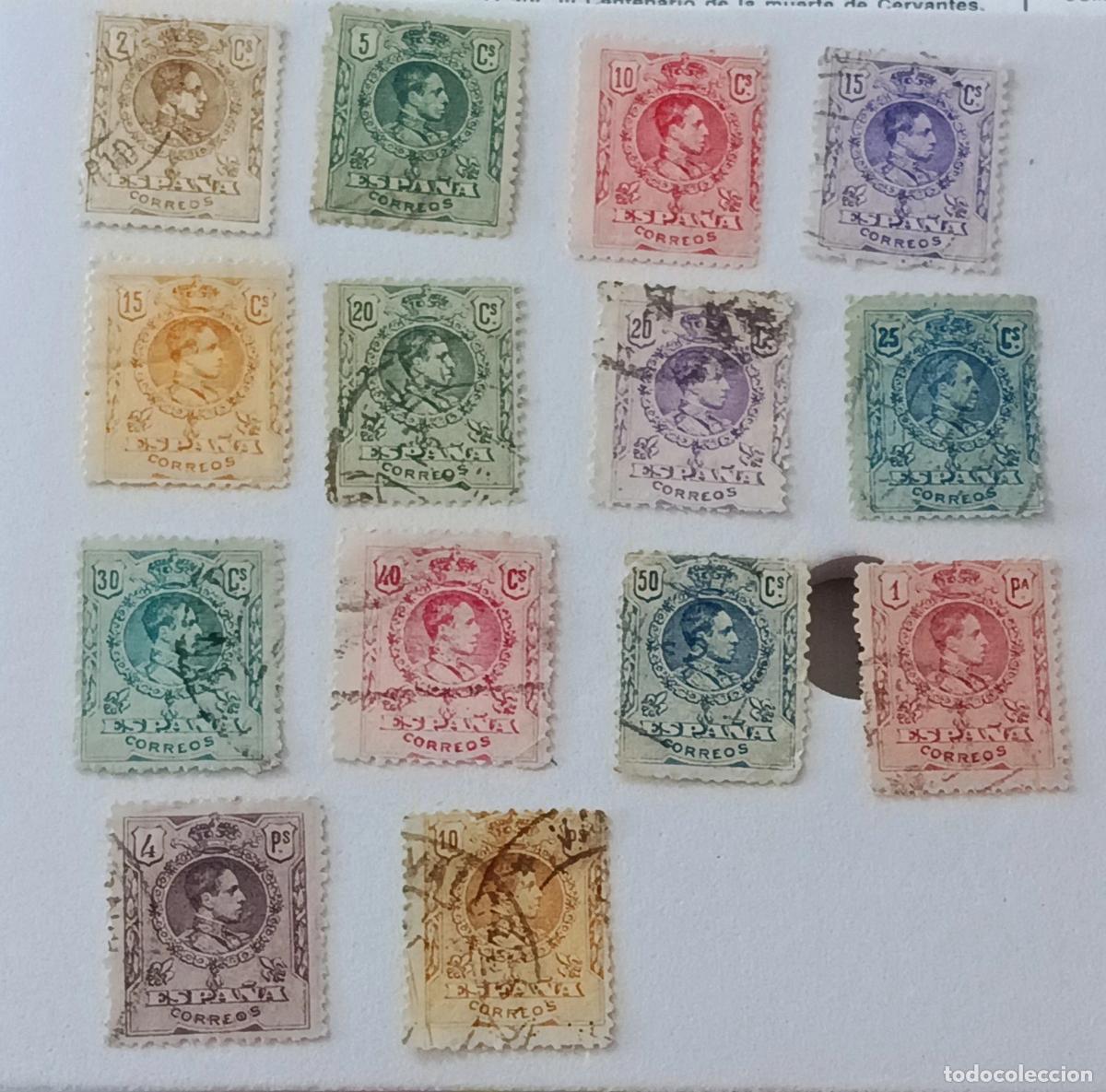 Sellos: Sellos Espa&ntilde;a 1909-1922, serie completa edifil 267/280. Usados y dos nuevos.
