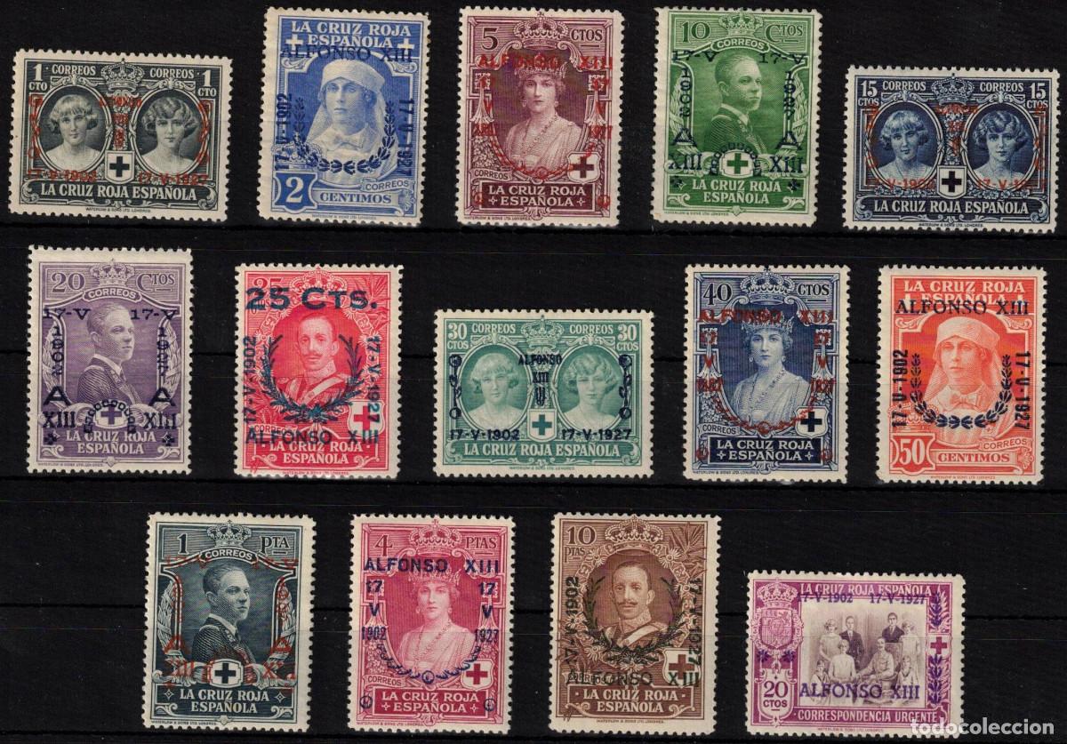 Sellos: ESPA&Ntilde;A ANIVERSARIO JURA CONTITUCION ALFONSO XIII * 349/362 A&Ntilde;O 1927- MH