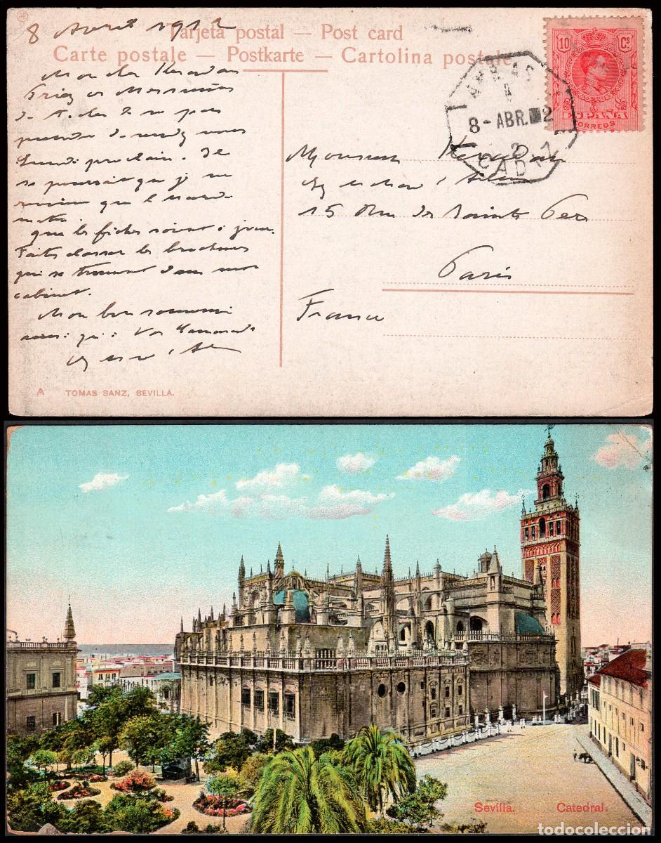 Sellos: C&aacute;diz - Edi o TP 269 - Postal &rdquo;Sevilla - Catedral&rdquo; - Mat &rdquo;AMB. Asc II - 2 - C&aacute;diz&rdquo;