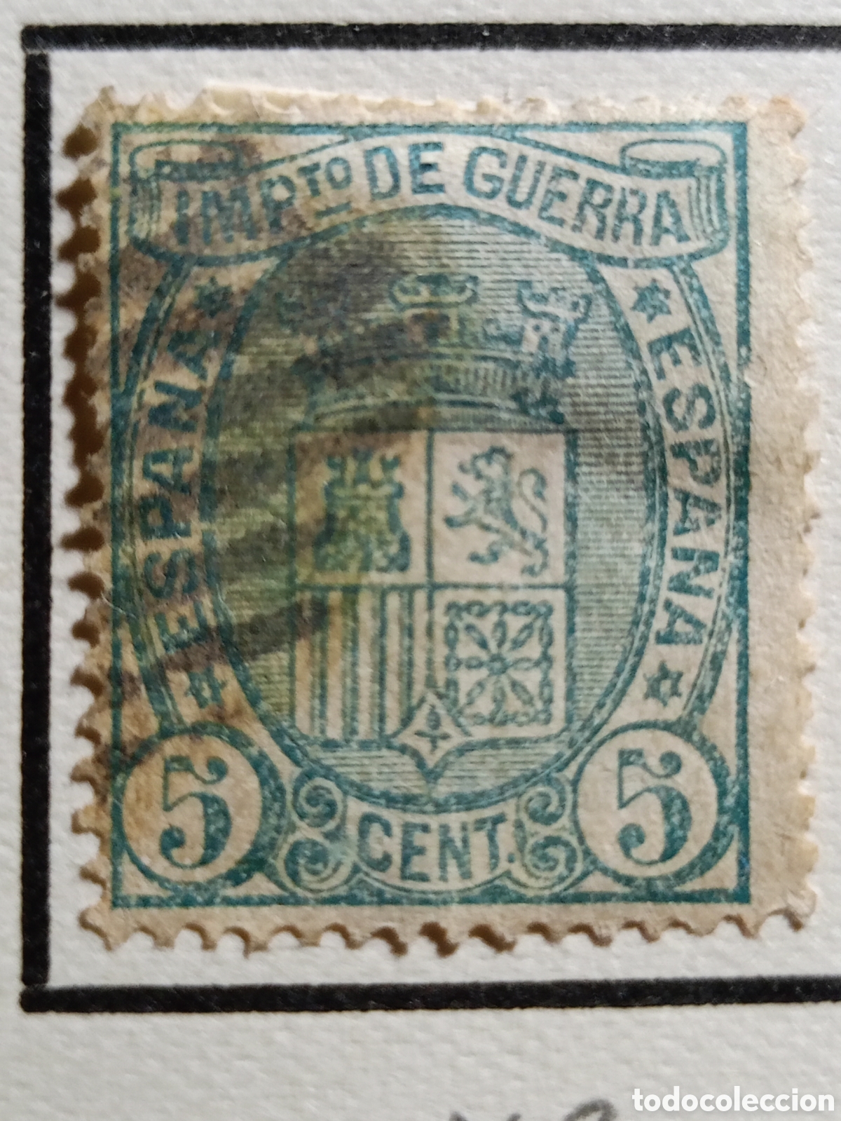 Francobolli: Espa&ntilde;a 1875 - Escudo de Espa&ntilde;a, 5 c. (Edifil 154 &ordm;)