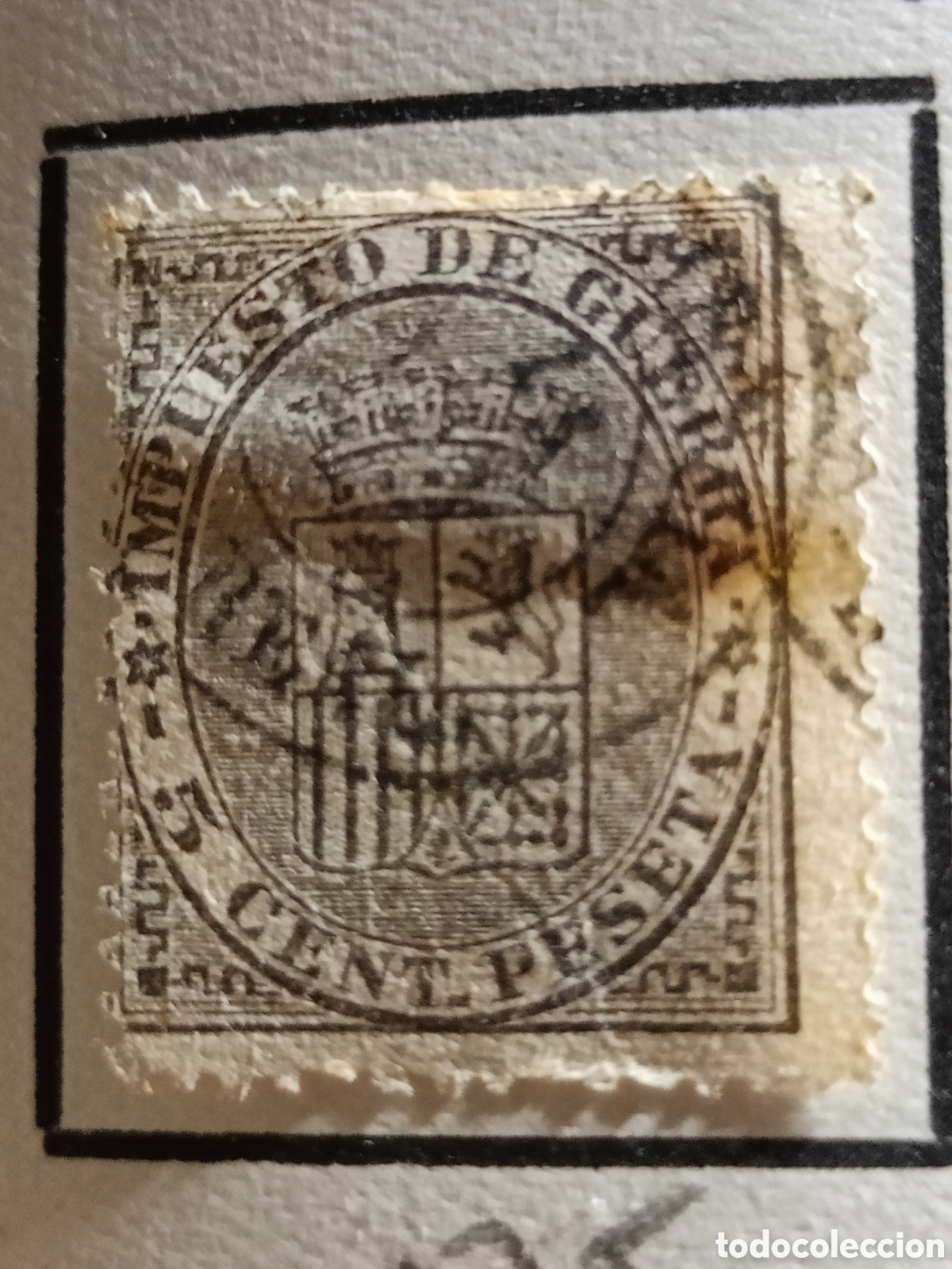Francobolli: Espa&ntilde;a. 1874. I Rep&uacute;blica. Impuesto de guerra. Escudo de Espa&ntilde;a, 5 cts