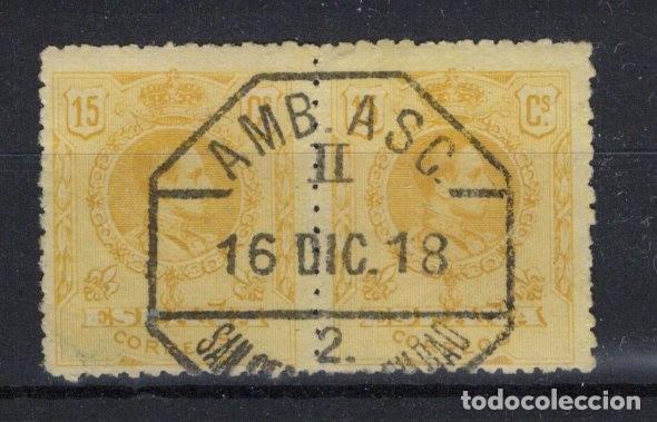 Francobolli: Sellos Espa&ntilde;a a&ntilde;o 1909 EDIFIL 271&ordm; en usado numeracion dorso naranja v.c. 4 &euro;