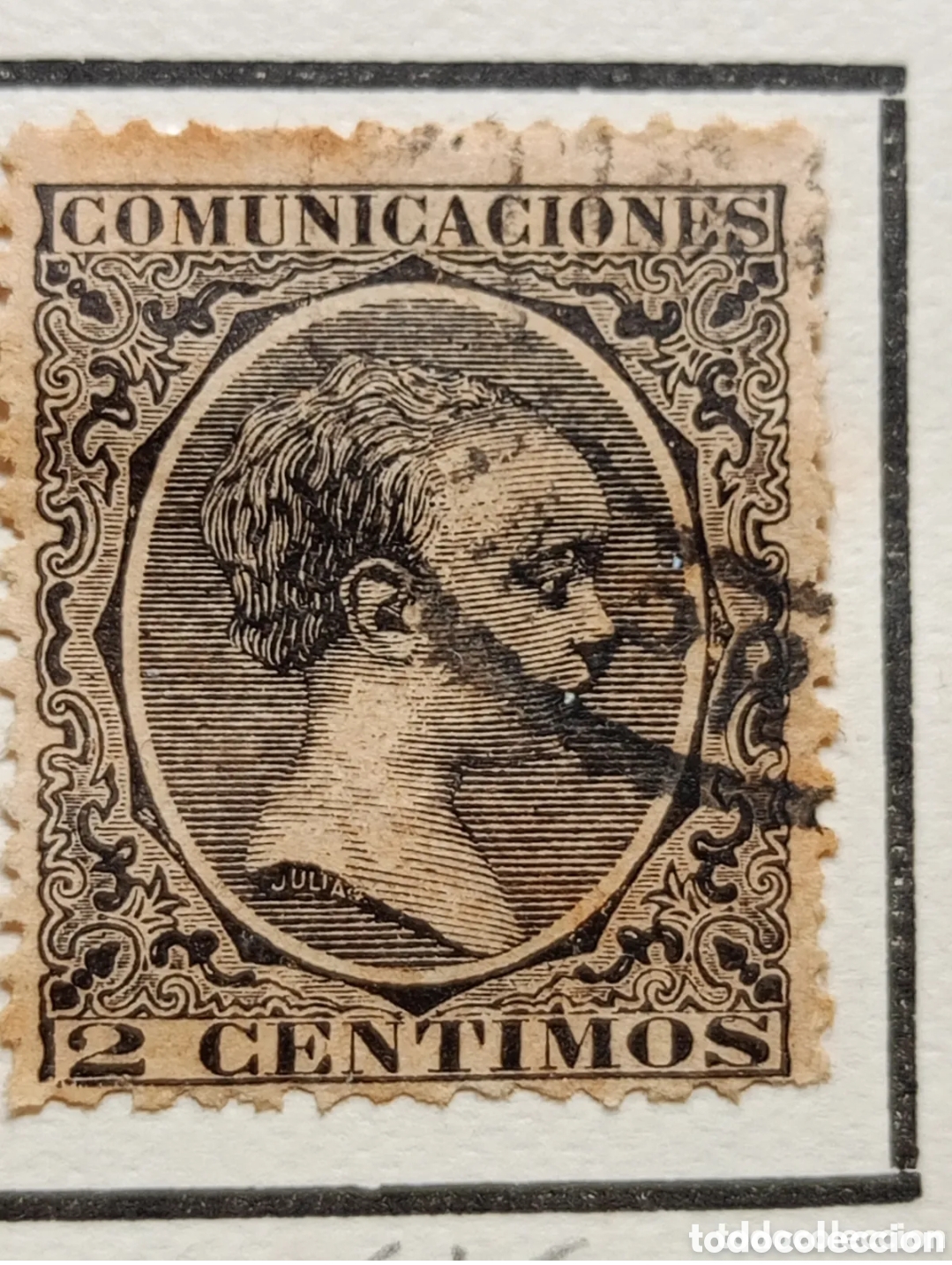Sellos: Sello comunicaciones 2 centimos 2 c negro Espa&ntilde;a EDIFIL 1889