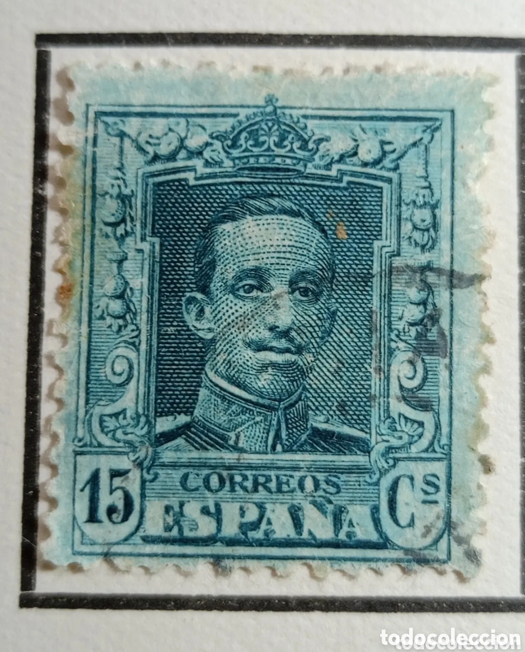 Sellos: Sello 1922-1929-ESPA&Ntilde;A ALFONSO XIII 15 c gris verde