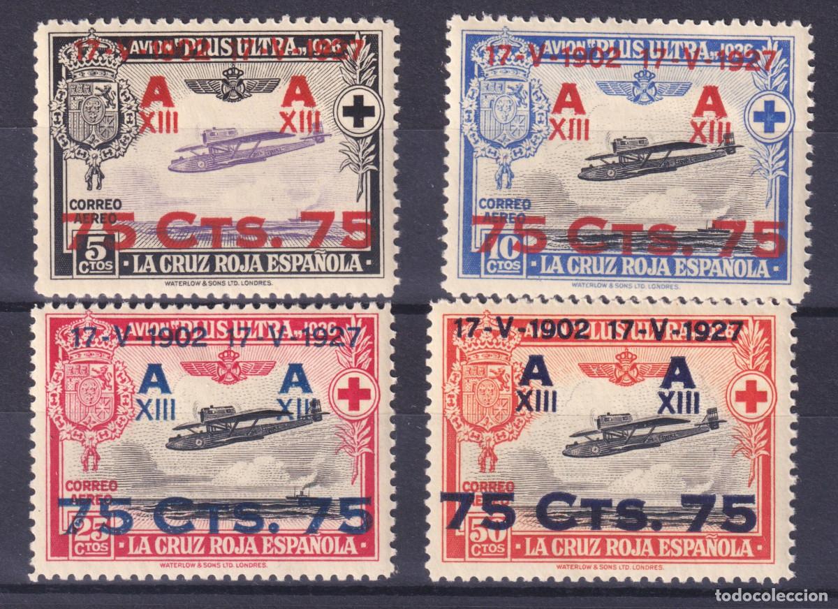 Sellos: ESPA&Ntilde;A ANIVERSARIO JURA CONSTITUCIO ALFONSO XIII ** 388/391 A&Ntilde;O 1927 - MNH LUJO