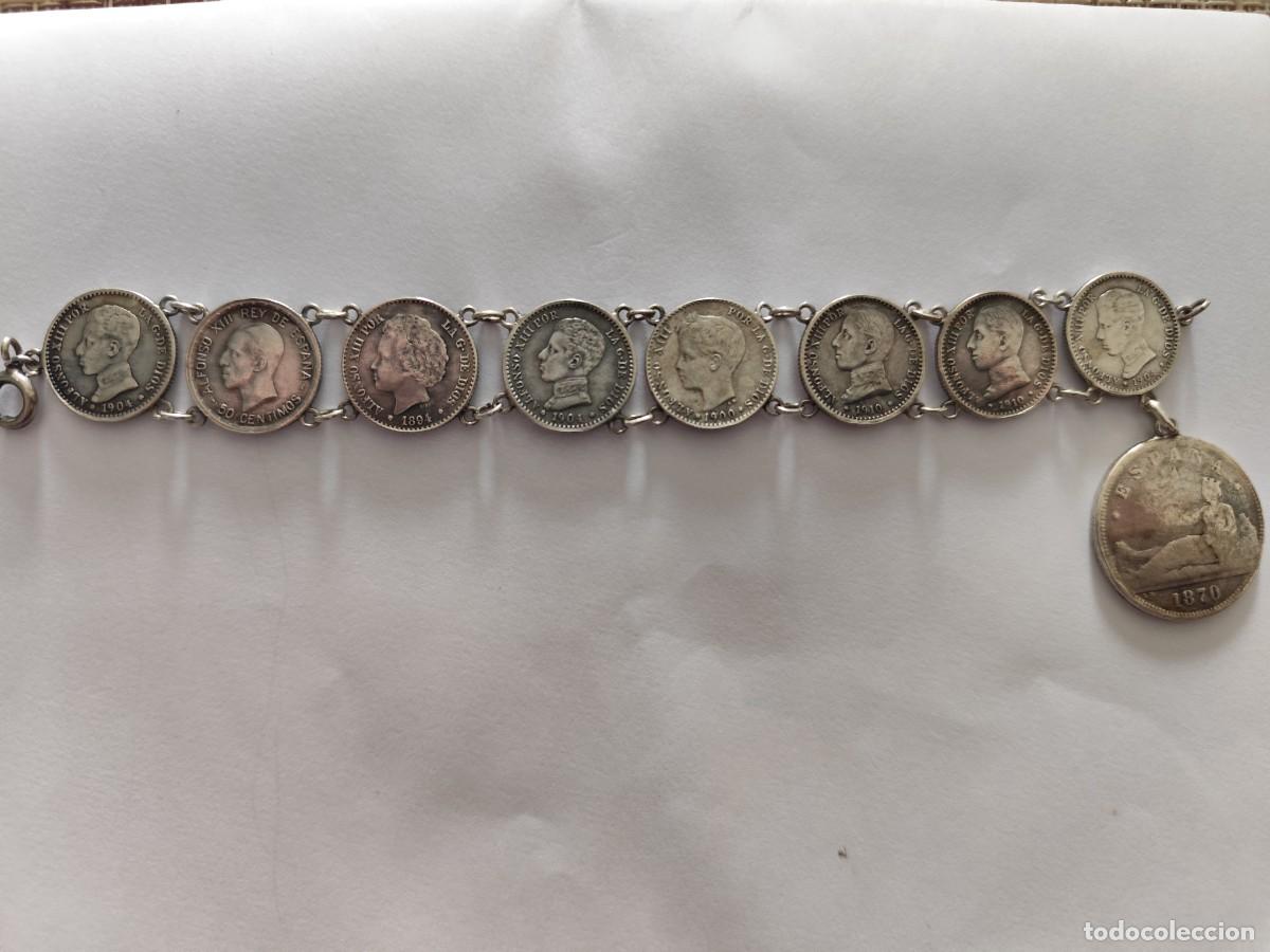 Sellos: Pulsera vintage de monedas antiguas de Espa&ntilde;a