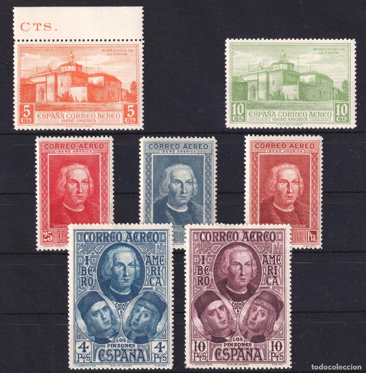 Sellos: ESPA&Ntilde;A DESCUBRIMIENTO DE AMERICA ** 559/565 - A&Ntilde;O 1930 - MNH - LUJO
