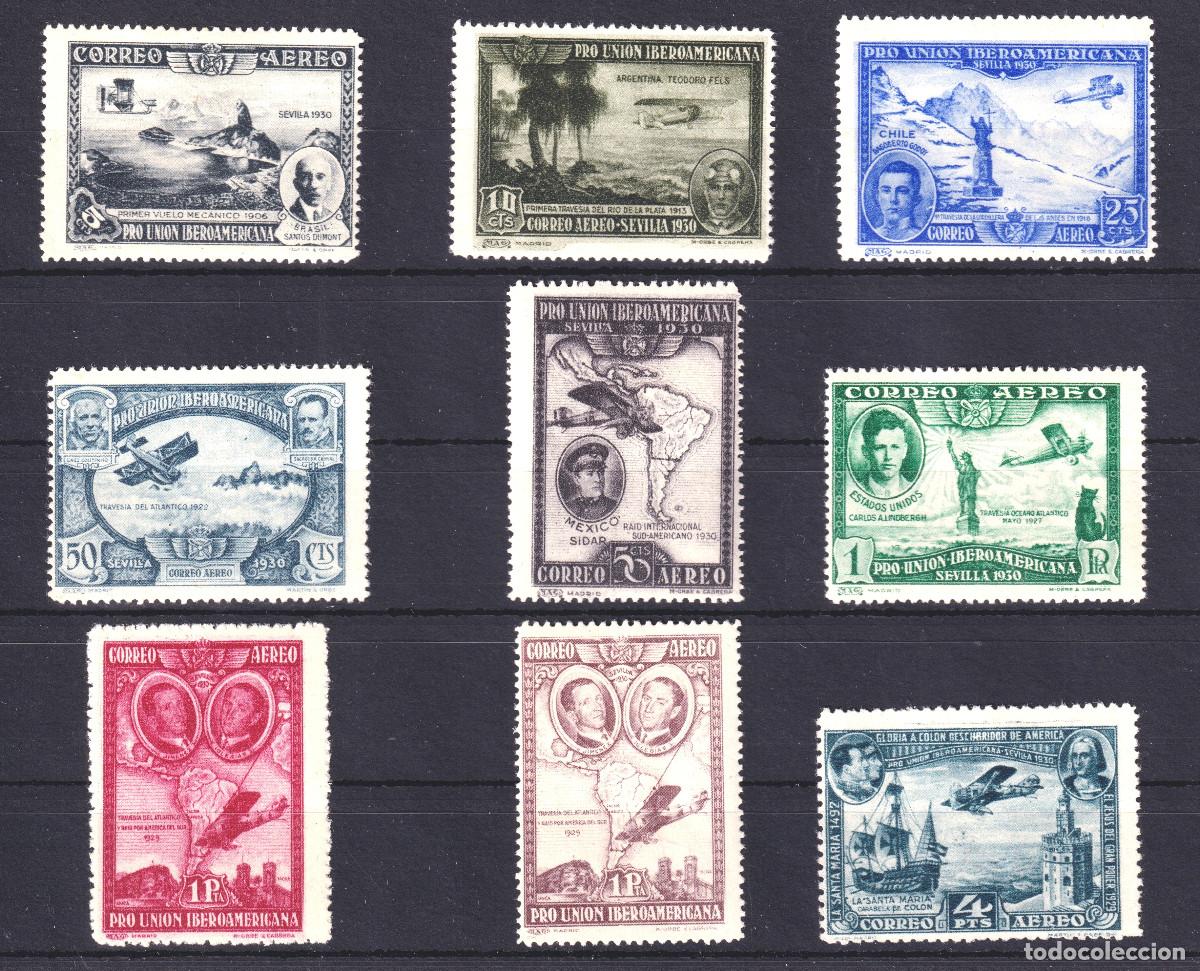 Sellos: ESPA&Ntilde;A PRO UNION IBEROAMERICANA * 583/591 A&Ntilde;O 1930 - AUTENTICA - MH