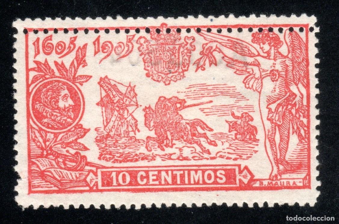 Sellos: EDIFIL 258ddh PUBLICACI&Oacute;N DE EL QUIJOTE 1905 (VARIEDAD...DOBLE DENTADO). VALOR CAT.: 99 &euro;. MH *