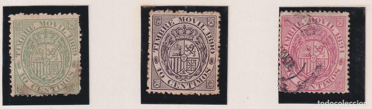 Sellos: TIMBRE MOVIL ALFONSO XIII - 1889 Y 1890 1891 - 10 CENTIMOS - LOS DE LA FOTO