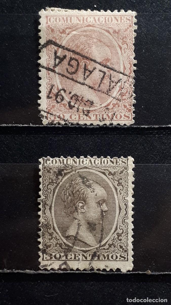 Sellos: ESPA&Ntilde;A. A&Ntilde;O 1889. &deg;. EDIFIL 222,224